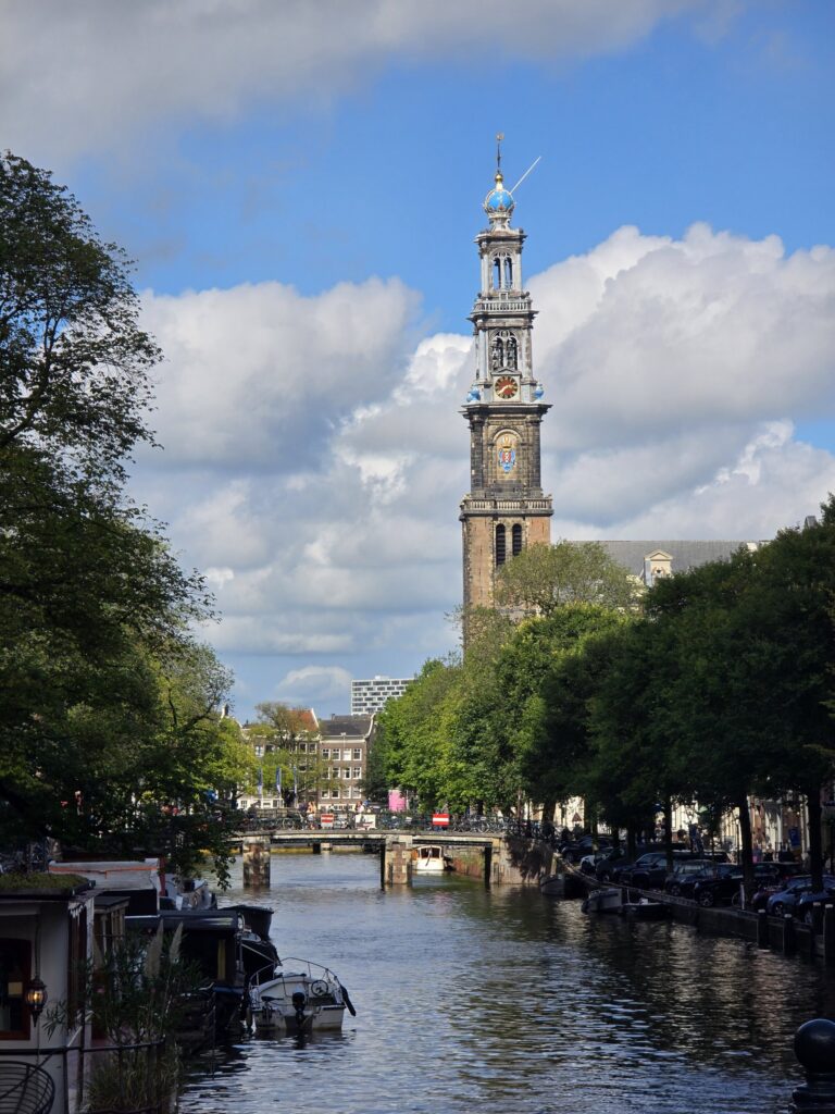 Westerkerk tower above the Prinsengracht