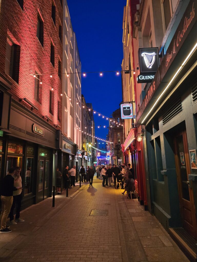 A lantern-lit lane near Temple Bar
