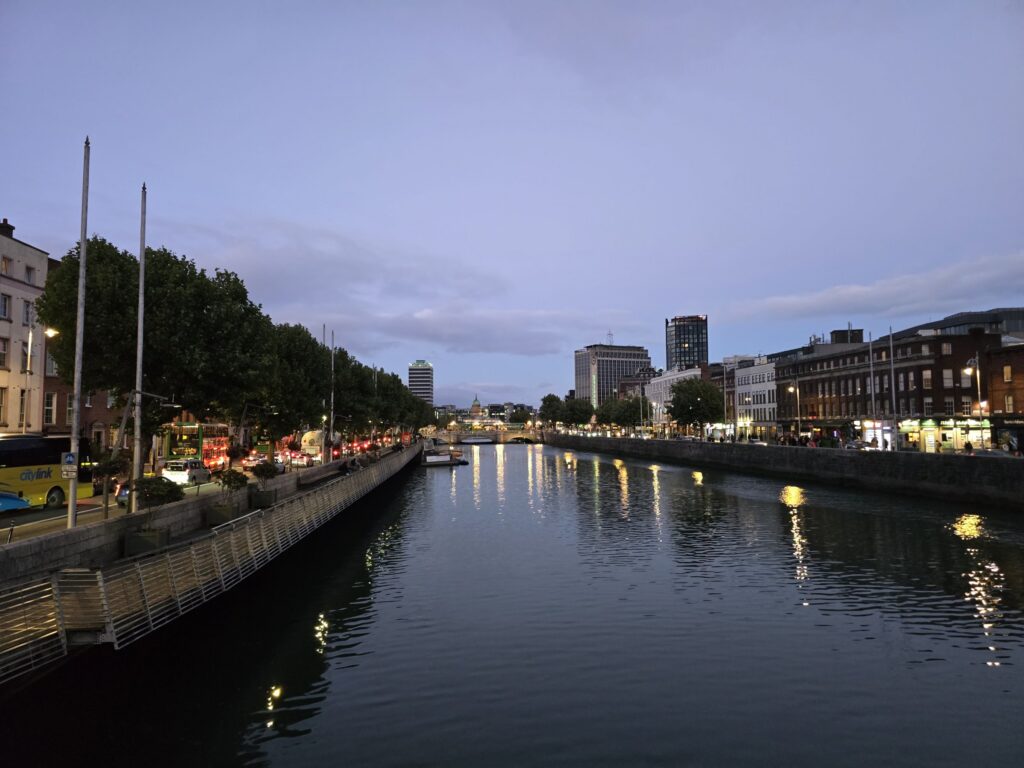 City lights on the Liffey