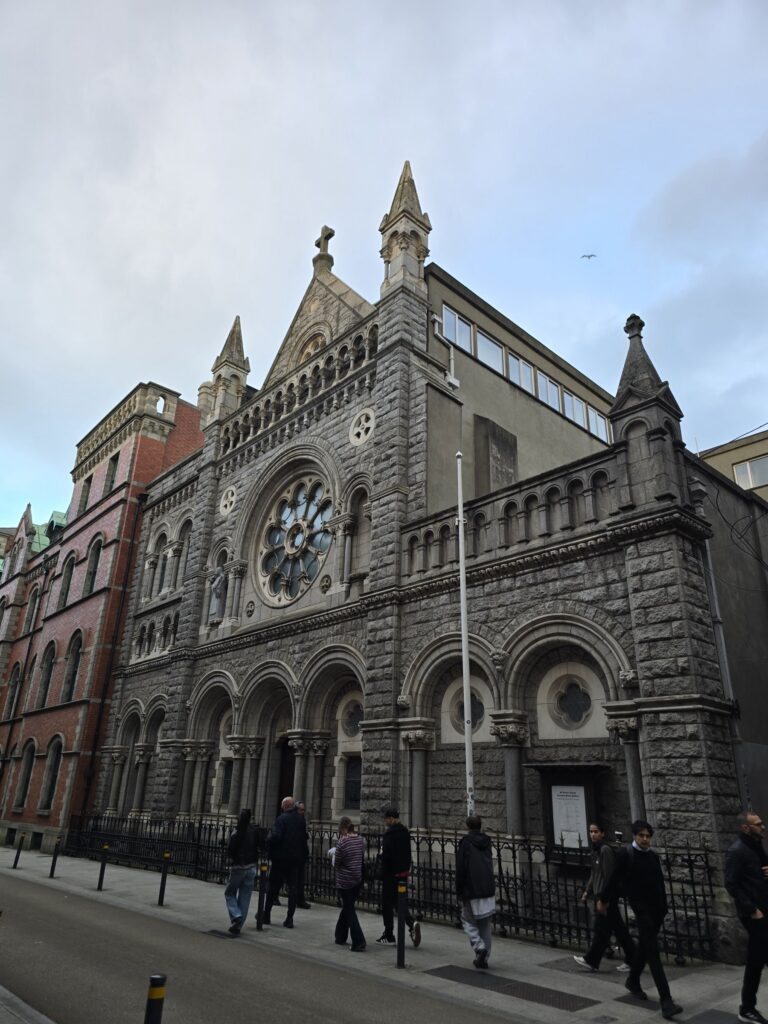 A Gothic church on an evening walk
